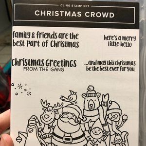 3/$15 🎨 Stampin Up NWOT Christmas Crowd Stamp Set